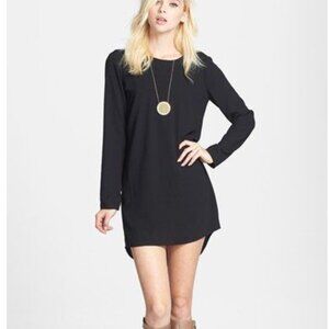 Tildon Black Long Sleeve Shift Dress - Size S